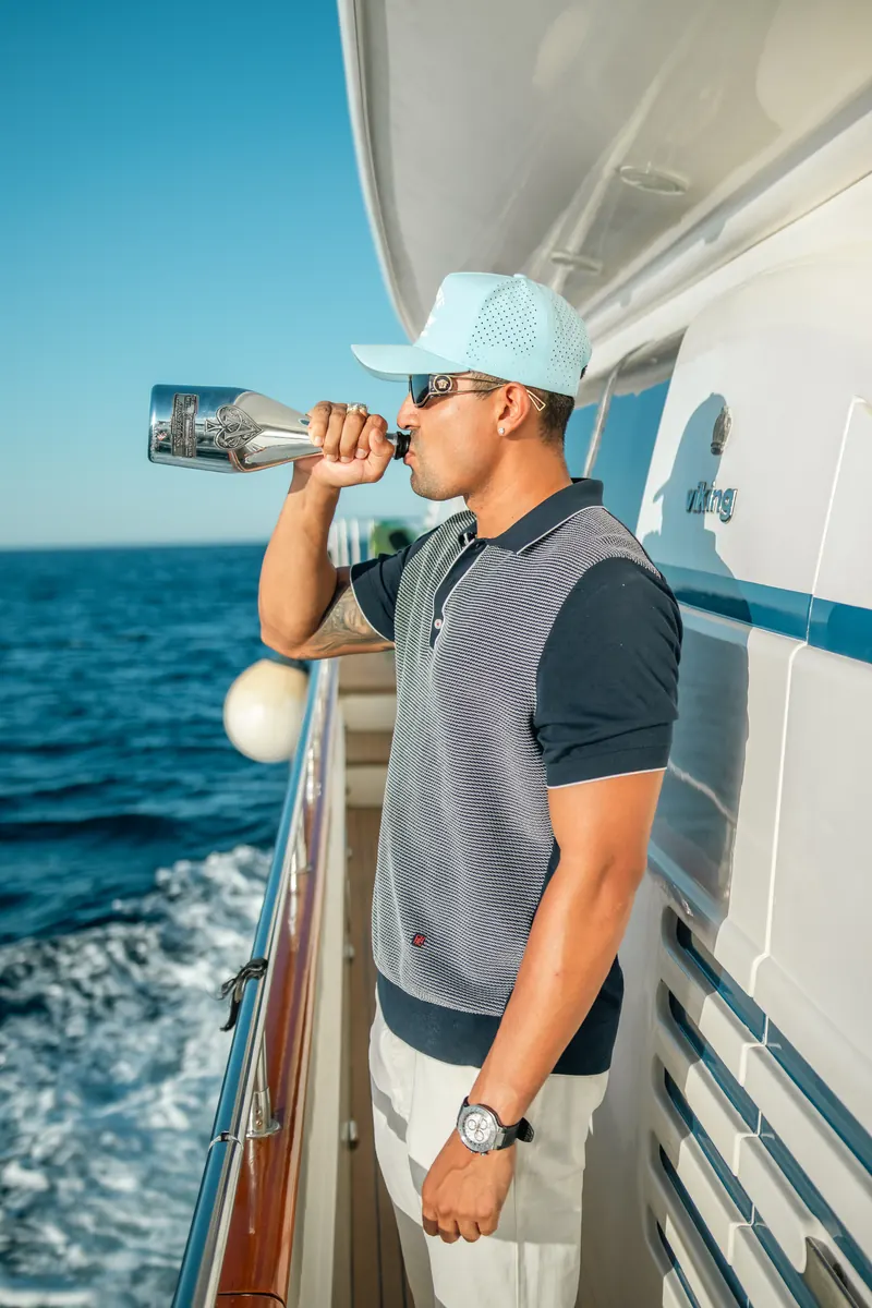 Champagne celebration on a Cabo party yacht